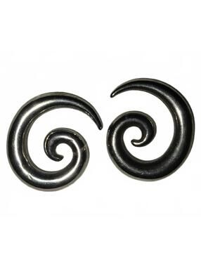 Pair of Black Spiral Ear Gauges